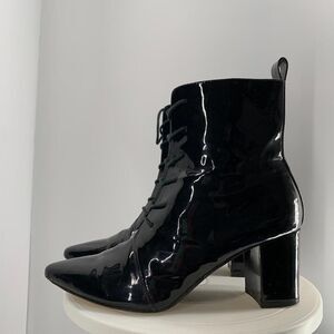 RAYE lace up patent leather ankle boots heeled sz 8 womens